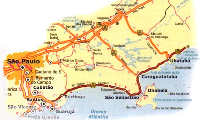 Mapa Ubatuba (Guia Pé na Areia).